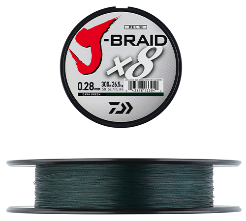 Daiwa J-Braid X8 1500 m Multicolor, 0.24mm with 18kg